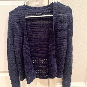 Lucky Brand Navy Open-Knit Cardigan